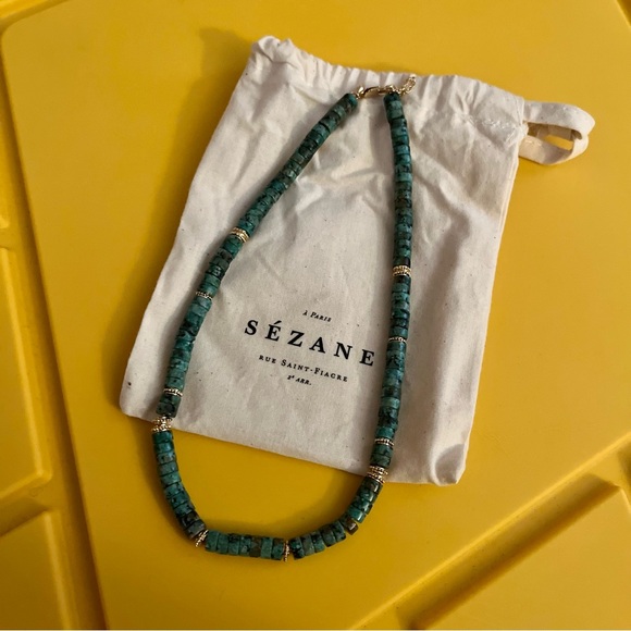 NWT Sézane Josh Necklace in Green - Picture 3 of 6